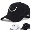 Unisex lächelndes Gesicht Stickerei Snapback Baseballkappen Frühling Herbst Outdoor Verstellbare Freizeitkappen Sonnenschutzmütze Sportkappe