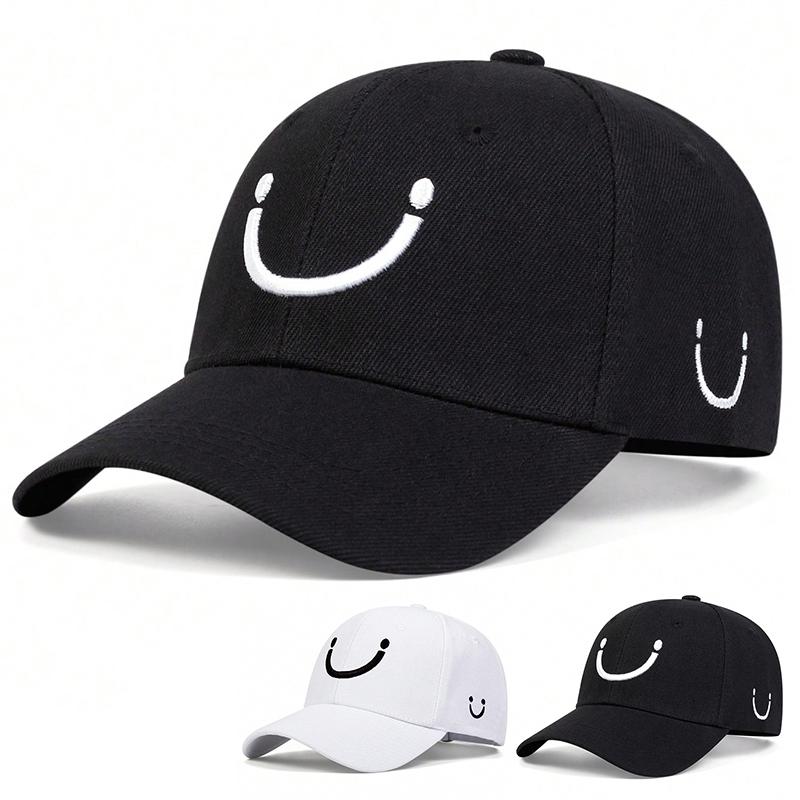 Yto Household Items Women's Smiling Face Embroidery Snapback Baseball Caps Spring Autumn Outdoor Use Adjustable Casual Hats Sunscreen Hat Sportss Cap For Men And