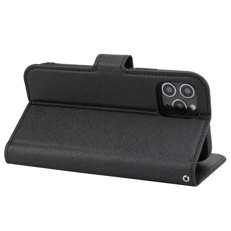 For iPhone 11 Pro Max Cross Texture Detachable Leather Phone Case