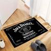 Jack Daniels Whiskey Rug Dark Wood Rivet Frame Logo Print Area Rug Floor Mat