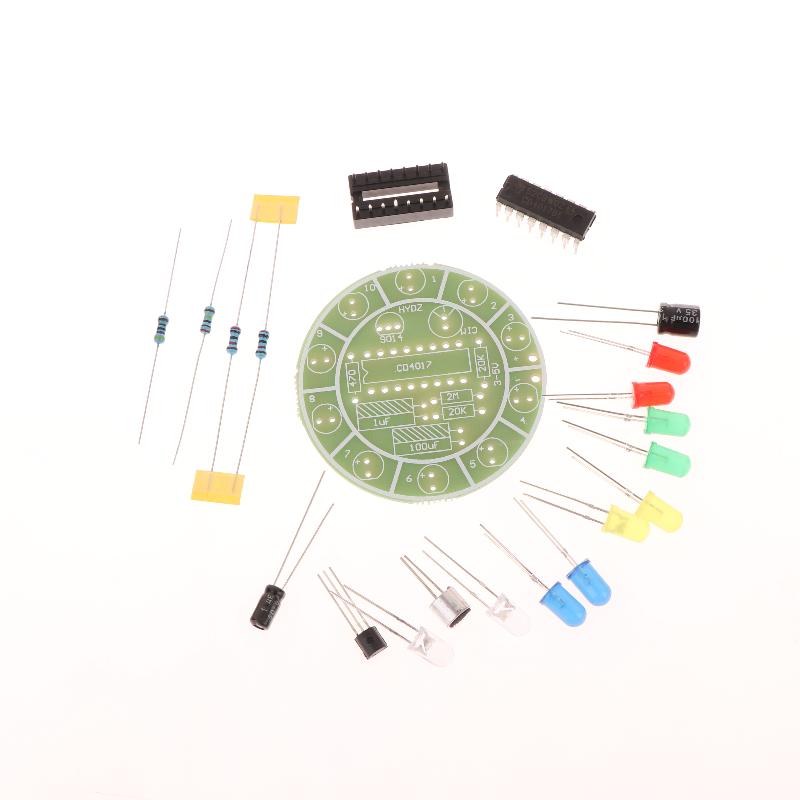 LED Light Kit CD4017 Colorful Voice Control Rotating Electronic Manufacturing DIY Kit Spare Parts Student Laboratory