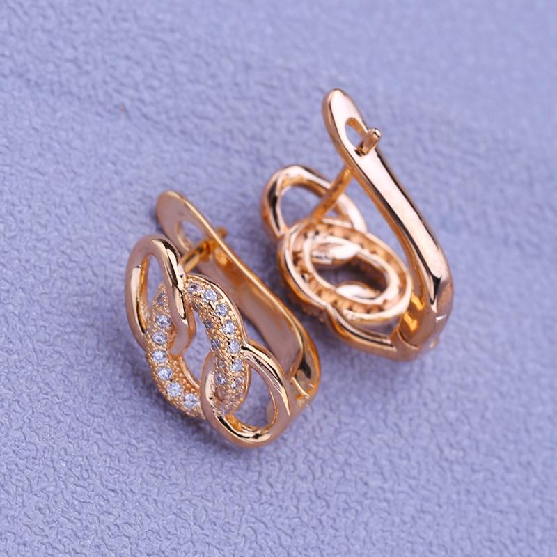 MINTHA Clip Earrings Trendy Fashion Jewelry Cubic Zirconia Hollow Stud Earrings For Women Rose Gold Color Earrings
