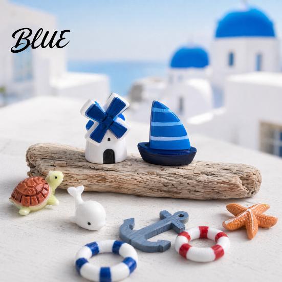 Micro Landscape Ornaments Detailed Garden Miniature Boat/Chair/Umbrella/Palm Decoration Ornaments Beach Tree/Swimming Ring Accessories for