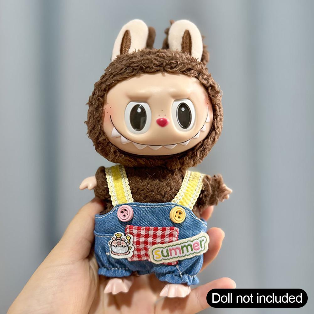 För 17cm Labubu Dockkläder Modekläder Huvtröjor Dockkläder Färgmatchning Huvtröjor Docktillbehör Söt Dekoration Små Kläder
