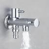 Dual Outlet Valve with Dual Switch Control - Chrome-Plated Metal Washing Machine Angle Valve, G1/2 Threads for US/EU Plumbing