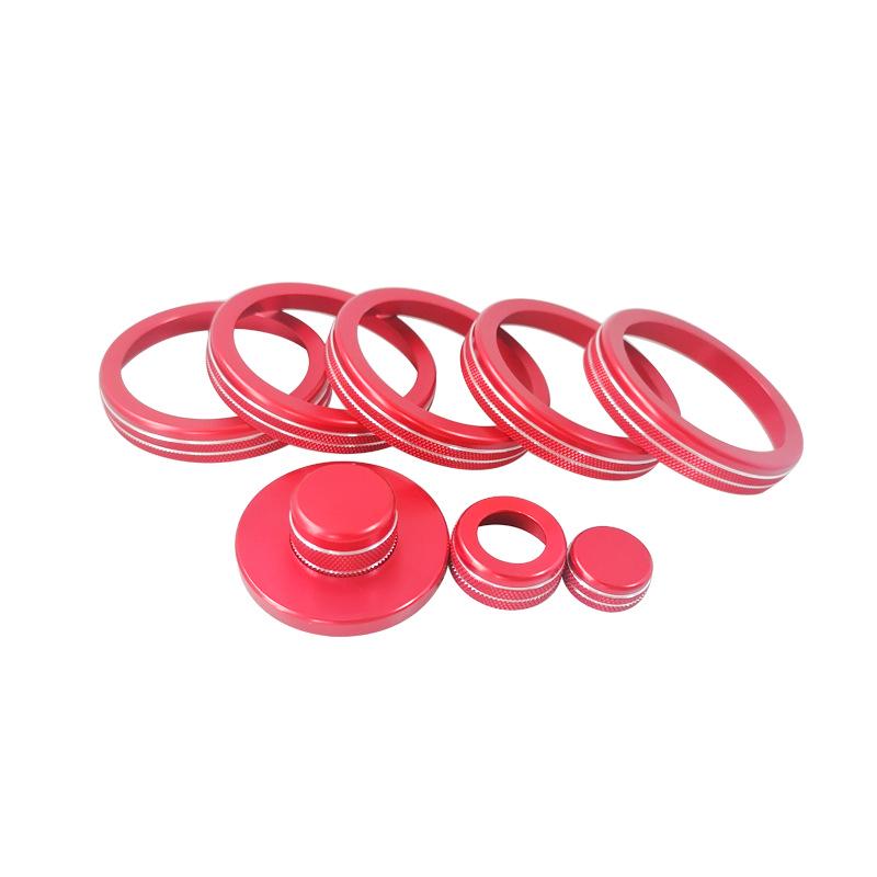 

Gold Aluminum Knob Decoration Rings for 20-22 Land Rover Defender 90/110 Air Conditioning Audio
