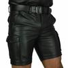 Pantalones cortos de cuero estilo gótico para hombre