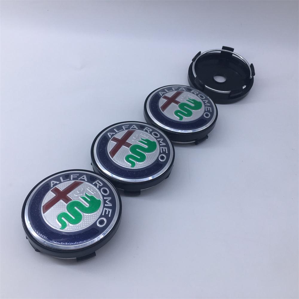 For 60mm For Alfa Romeo Clover159 156 147 166 Sportiva Stelvio GT Mito Emblem Auto Hub Caps Decoration Styling Auto Accessories QF4