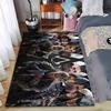 Fantasy Warrior Rug On Black Background Suitable for Use As an Anti-slip Game Mat for Living Room and Bedroom Sofas