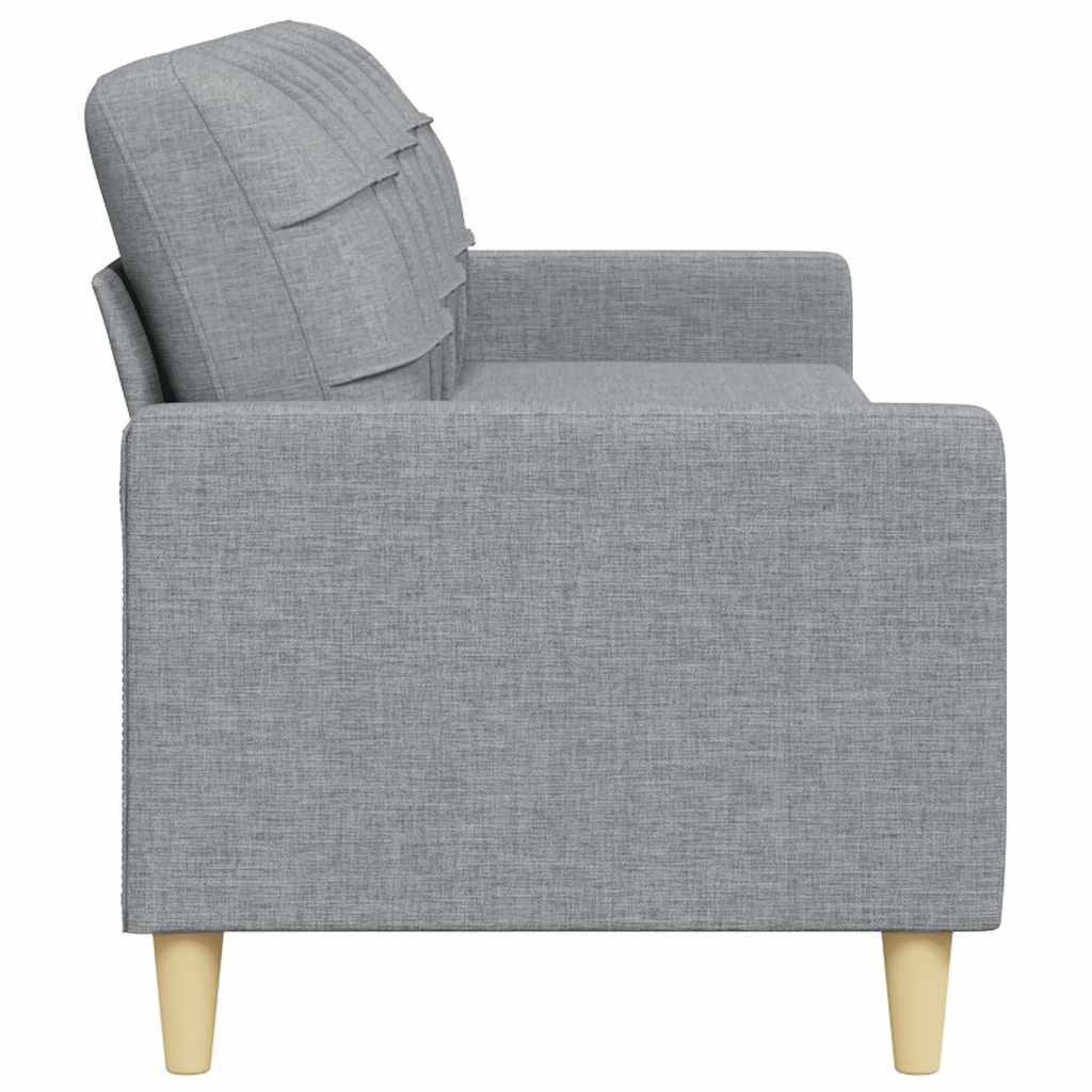 3 Seater Sofa Light Grey 210 Cm Fabric