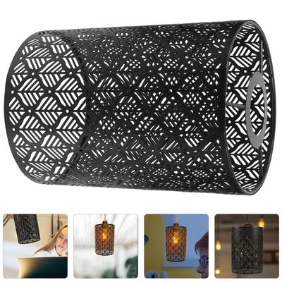 Wrought Iron Hollow Lampshade Modern Decorative Popularity Wall for Desk Lampshades Table Black Large