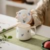 White Porcelain Hand-painted Orchid Ceramic Office Cup with Lid Small Fresh Household Tea Cup Mug