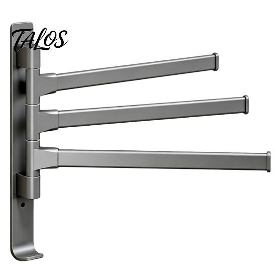 Rotating Towel Storage Swivel Rack, 180 Degree Design, Wall Mounted Space Modern Bathroom Hardware Aluminum Swing Holder, Anti-slip Organizer
