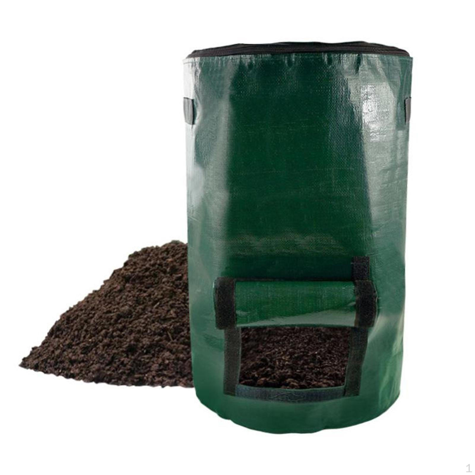 Garden Waste Bin with Lid & Handle Reusable Foldable Washable Collapsible s Heavy Duty