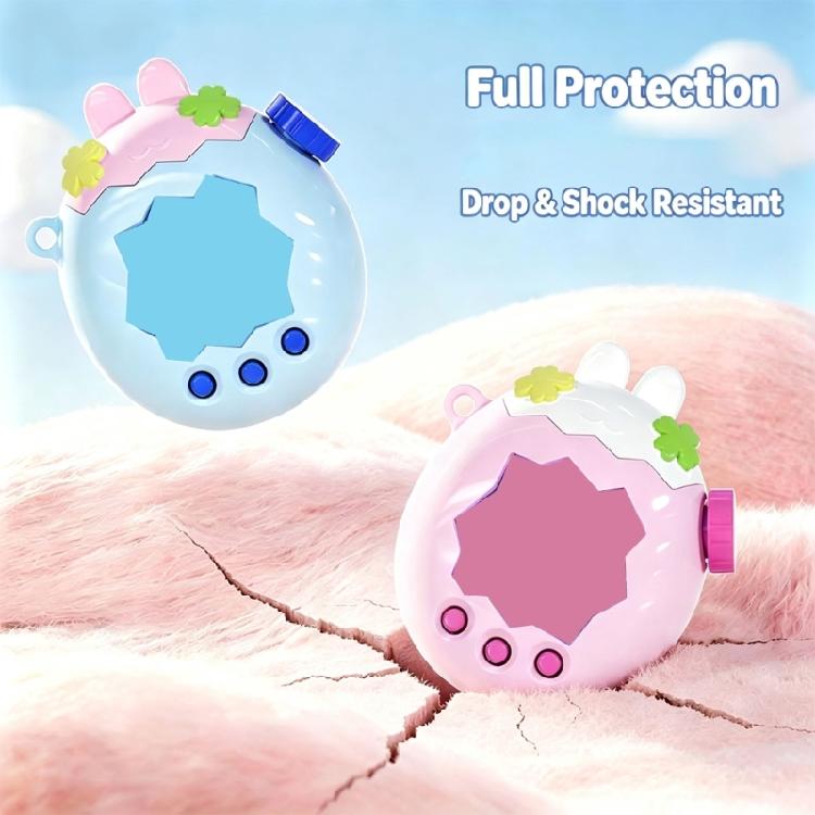 Handheld Game Console Shell Accessory for Paradise Virtual Pet Device, PC Cover with Ear Top Styling and Matching Button Piece Set
