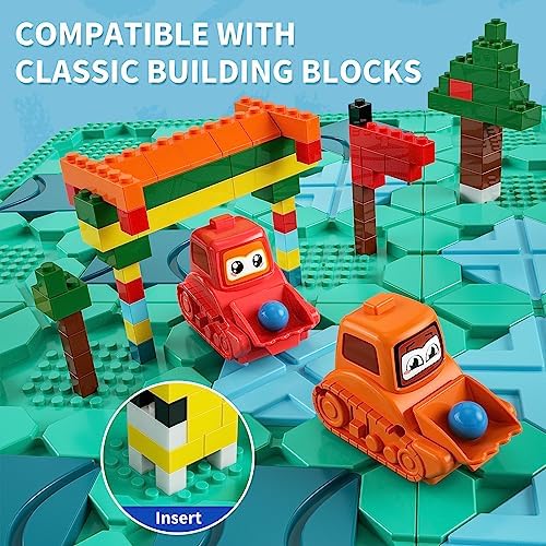 Burgkidz Logical Road Builder Board Game 56x56cm Large Labyrinth Puzzle Multiplayer Family Interactive Toy Gift for Boys Girls Age 4+