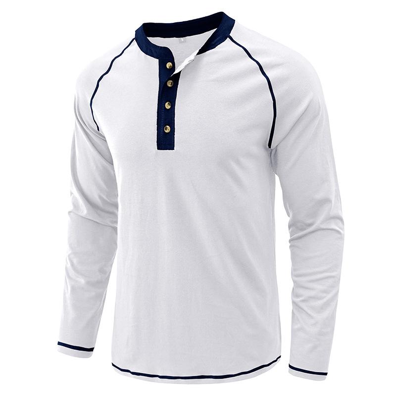 Erkek Fit Uzun Kollu Henley Gömlek İç Giyim Günlük Temel Üstler 4 Düğmeli Nefes Alabilen Tişörtler Atletik Egzersiz Nem Emici Tişörtler Erkek için
