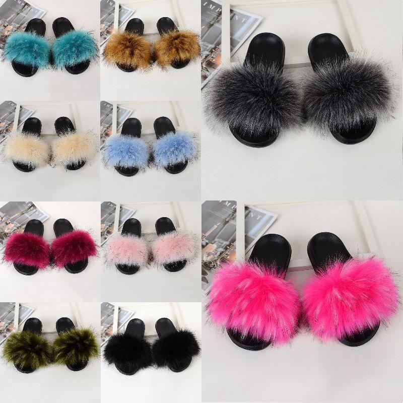 Cozy Girls Home Outdoor Slides With Soft Fur Decoration And Furry Design