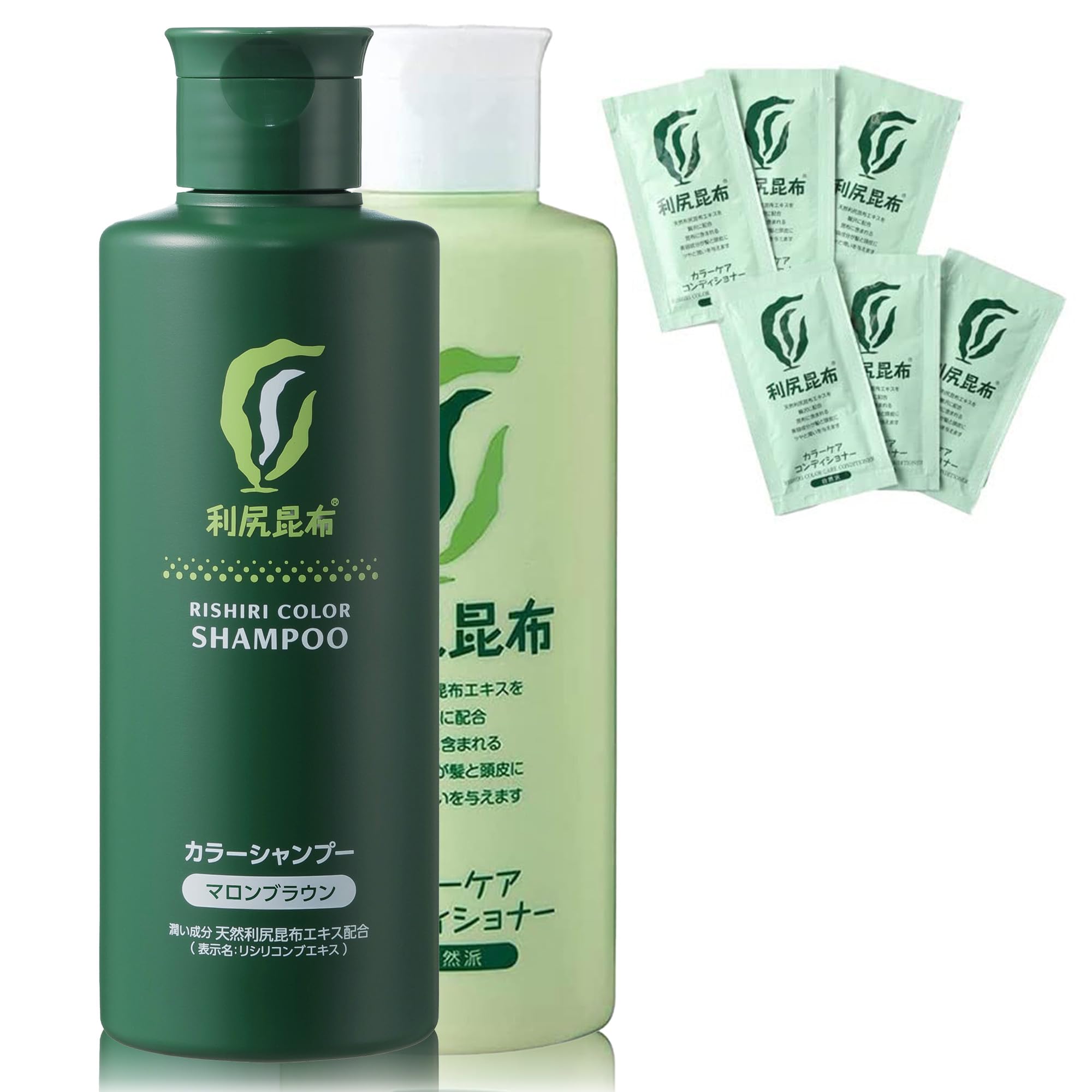 Sastty Rishiri Color Shampoo Color Care Conditioner 200ml 6 bonus Rishiri Color Care Conditioner (Marron Brown) & [Includes packets]