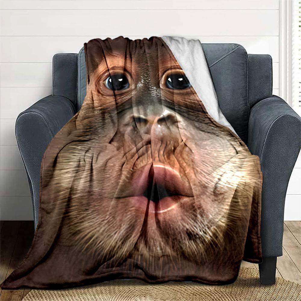 1 Stück Affengesicht Kuscheldecke Weiches Flanell, Gemütlich für Alle Jahreszeiten Polyester Perfekt für Zuhause, Büro
