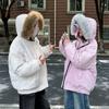 Women's Winter Hooded Cotton-padded Parkas Winter Jacket with Big Fur Collar