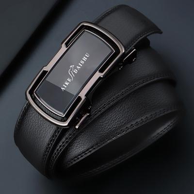 New Men's Cowhide Belt Automatic Buckle Business Versatile Casual and Simple Middle-aged and Young Belt Men's Genuine Leather Trendy Trouser Belt