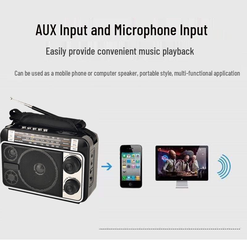 FM/MP3'lü Yeni Tüm Dalga Çok Fonksiyonlu Radyo ve Taşınabilir Hoparlör