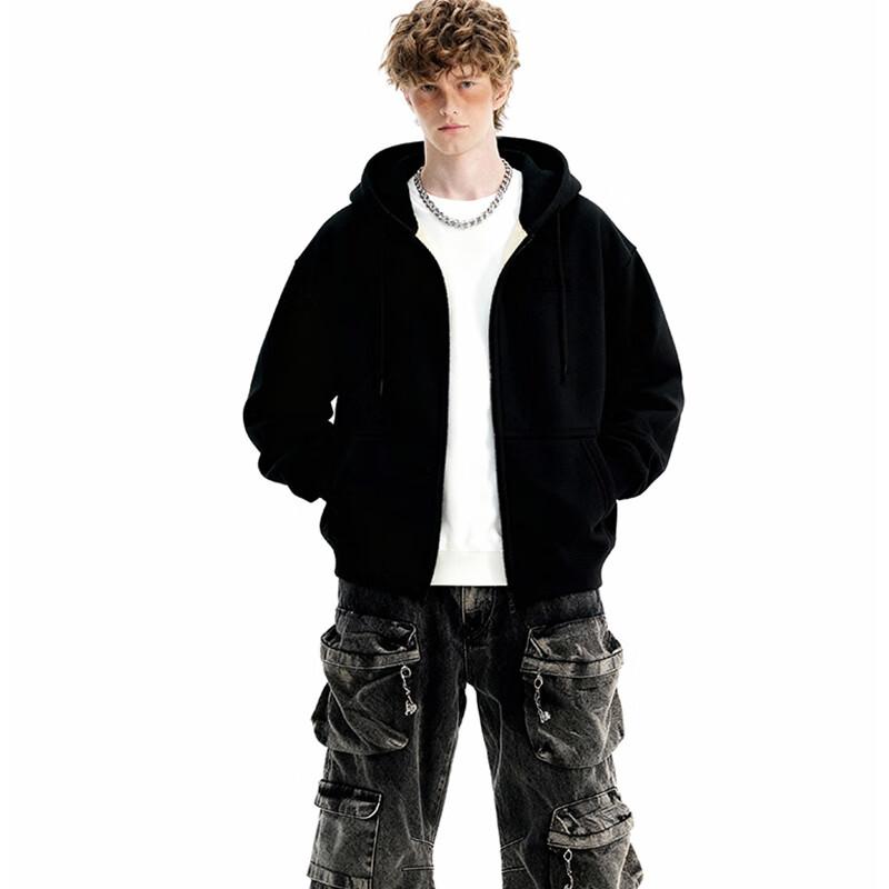 Fingercroxx Men's Winter Fleece-Lined Hooded Cardigan