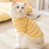 Pet clothes autumn and winter cat kittens keep warm two feet leather label stripes can be pulled down fleece dog cat clothing