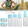 7pcsCelsiusSet Portable Reusable Empty Makeup Spray Bottle Lotion Cream Container Kit (Pink)
