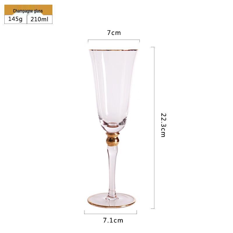 Handmade Gold Rim Red Wine Glass