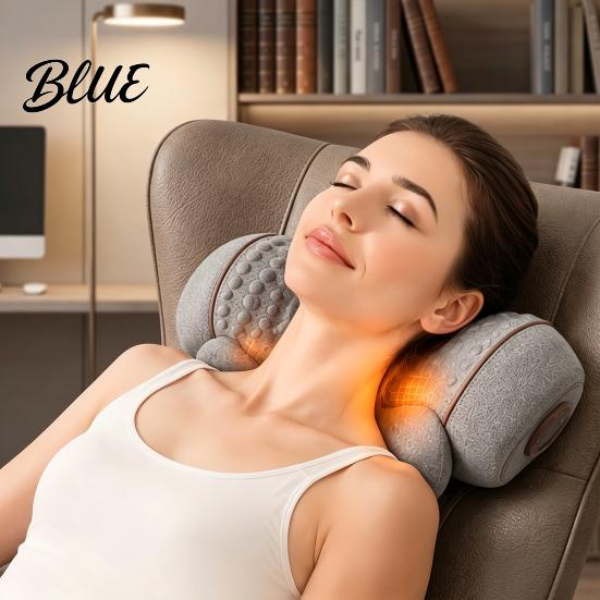 Pain Relief Massage Pillow Electric Neck Massager Pillow 3-in-1 Cervical Heat Vibration And Lift Breathable Memory Foam Function Ergonomic