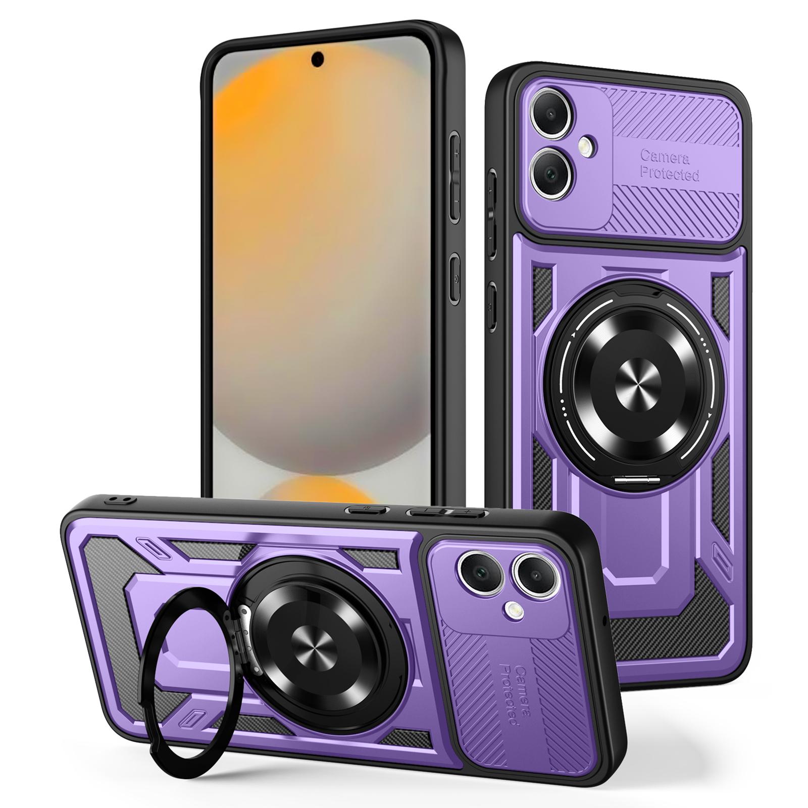 

For Samsung Galaxy A05 4G Magnetic Case Rotating Kickstand TPU+PC Phone Cover Purple