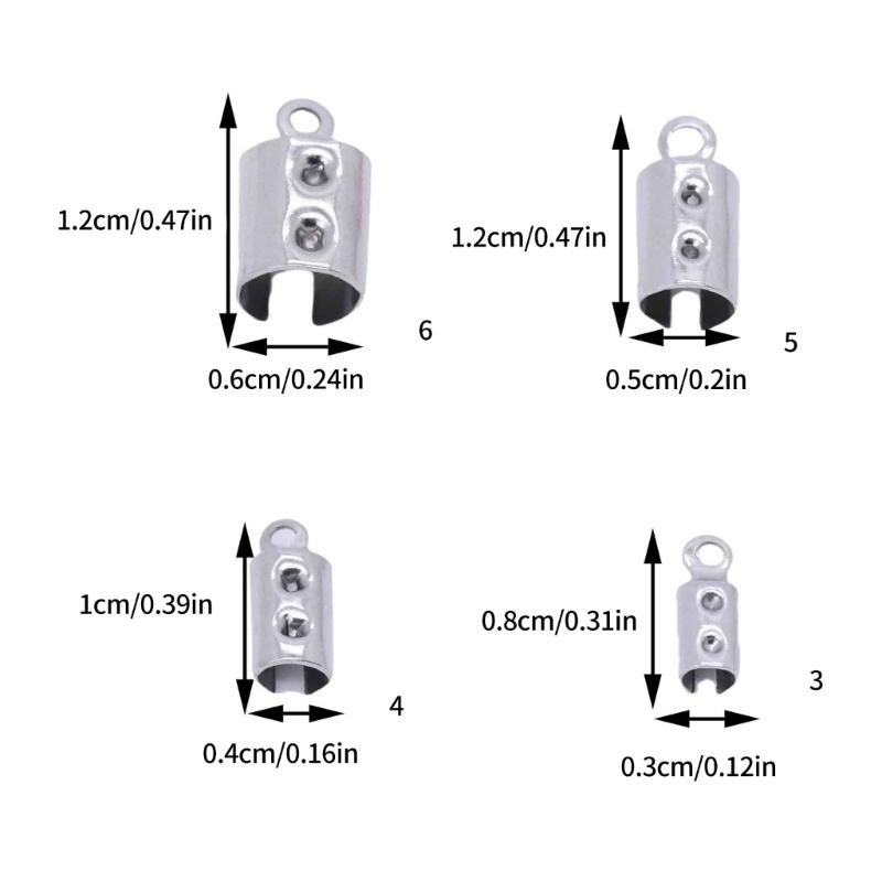 Jewelry Clamps Stainless Steel Rope Clip Crimp Beads Ends Caps Fastener Craft Supplies For Necklace Bracelet Making