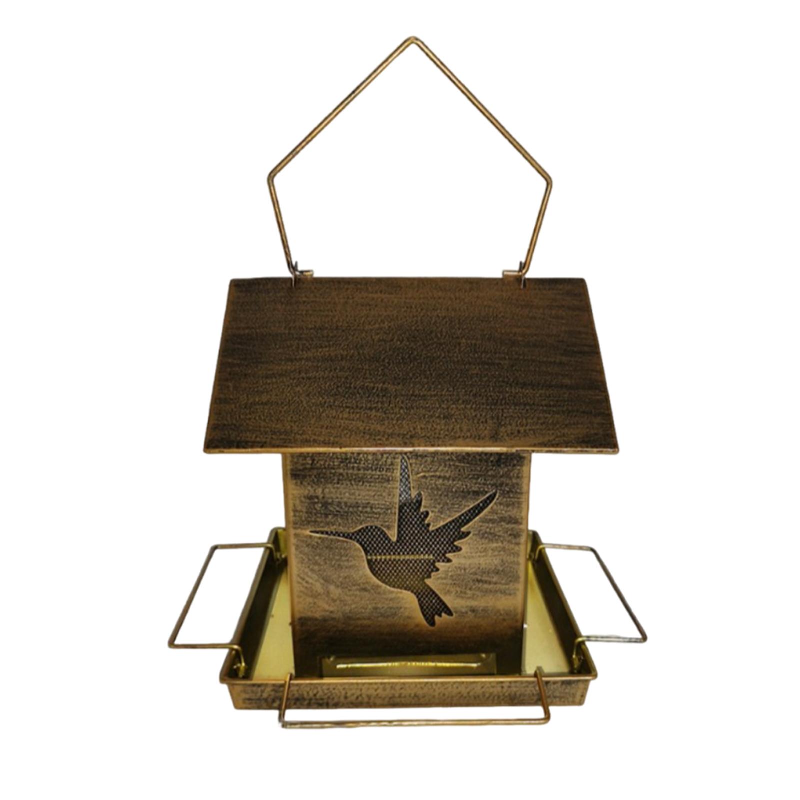 

Outdoor Wrought Iron Hanging Bird Feeder For Balconies, -Resistant, Large Capacity Food Storage, Garden And Patio Decoration, Bird Feeding. One Size коричневый