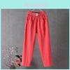 Pantaloni Casual in Cotone e Lino da Donna Estivi a Gamba Larga Vestibilità Larga per l'Ufficio