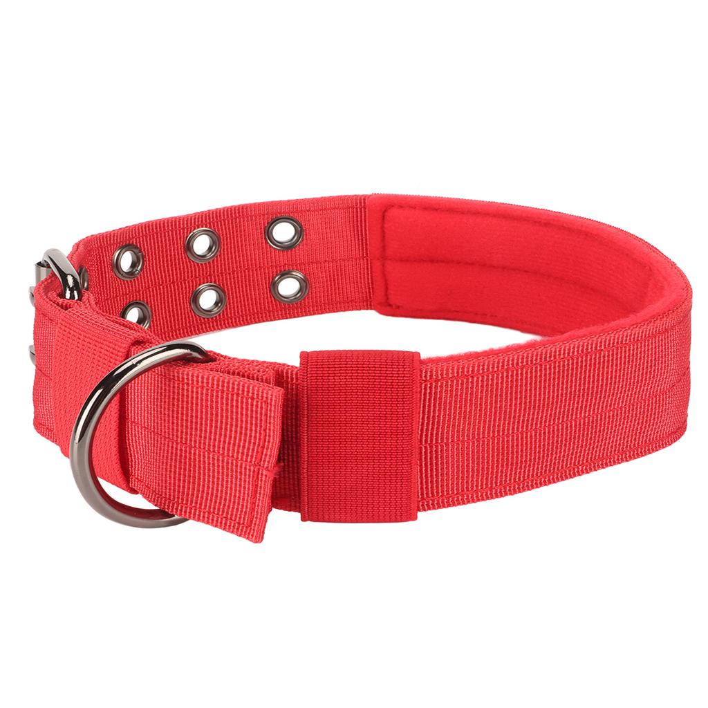 Dog Collar Lightweight Breathable Adjustable Heavy Duty Nylon Collar for Medium Large Dogs Training Red