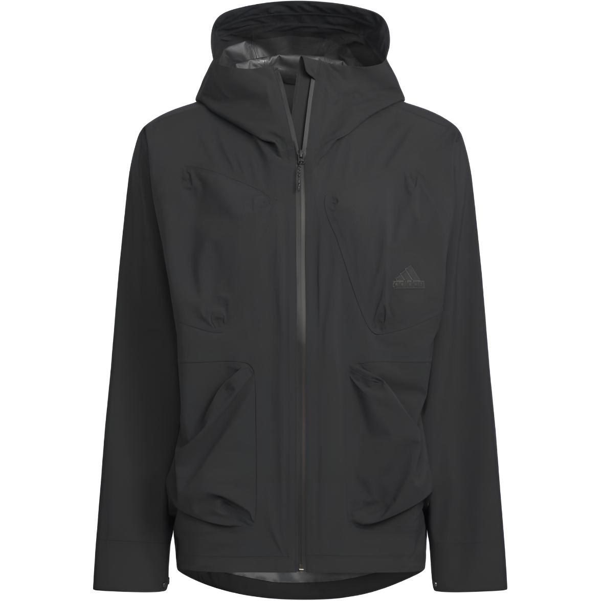 Adidas Sportswear Tech Rain Loose Fit Water Repellent Windproof Hooded Full Zip Jacket Men Black JI8669 XL