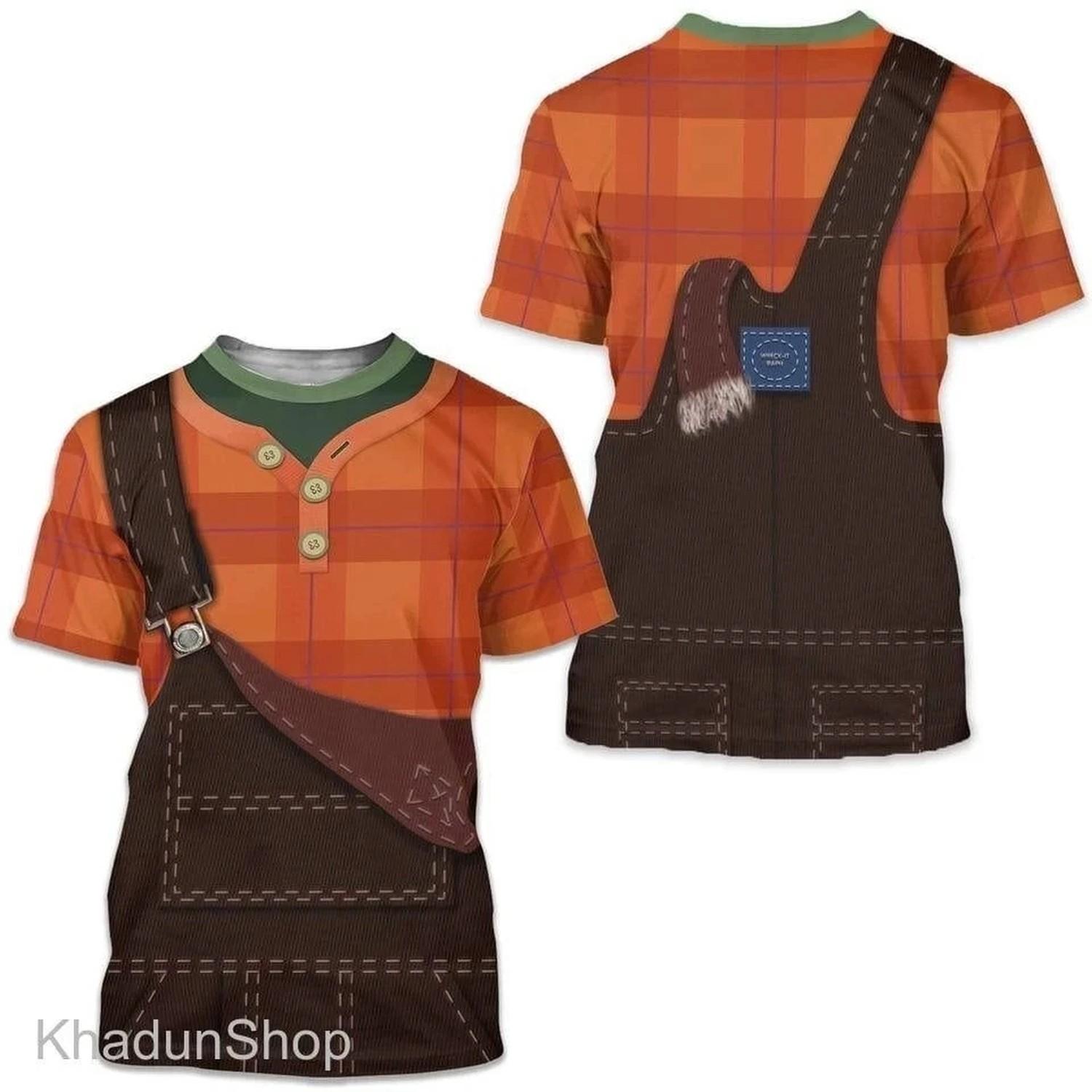 Wreck It Ralph Costume 3D Shirt Ralph Funny Character Movie Costume 3D Shirt XXXXL