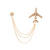 Personalisierte Flugzeugbrosche, Hochwertige Metall-Diamantbesetzte Herren-Anzugaccessoires, Vollständig Diamantbesetzte Kettenspange.