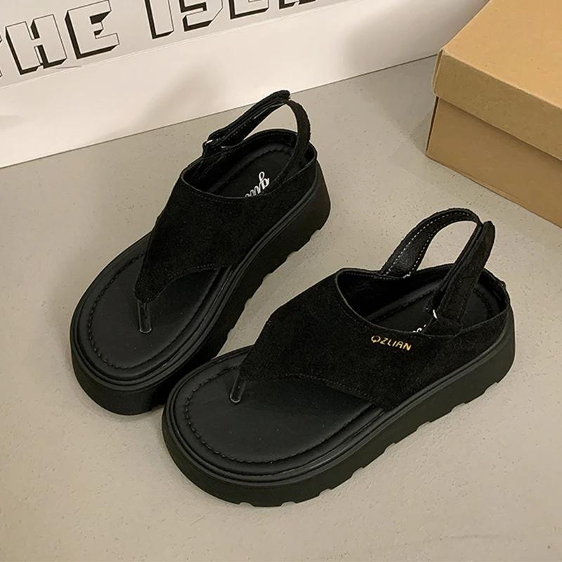 

Fashion Platform Women s Sandals Clip Toe Casual Shoes Summer Fashion Woman Slippers 2025 Beach Flip Flops New Sport Sandalias De Mujer 35 чёрный