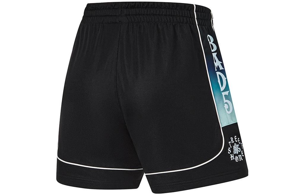Li Ning x MISTER CARTOON Badfive Basketball Shorts Men's Black Sky Blue AAPT611-1