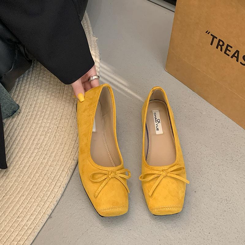 Flat shoes French bow women's shoes red small single shoes ballet shoes spring and summer new ladyshoes soft-soled shoes women