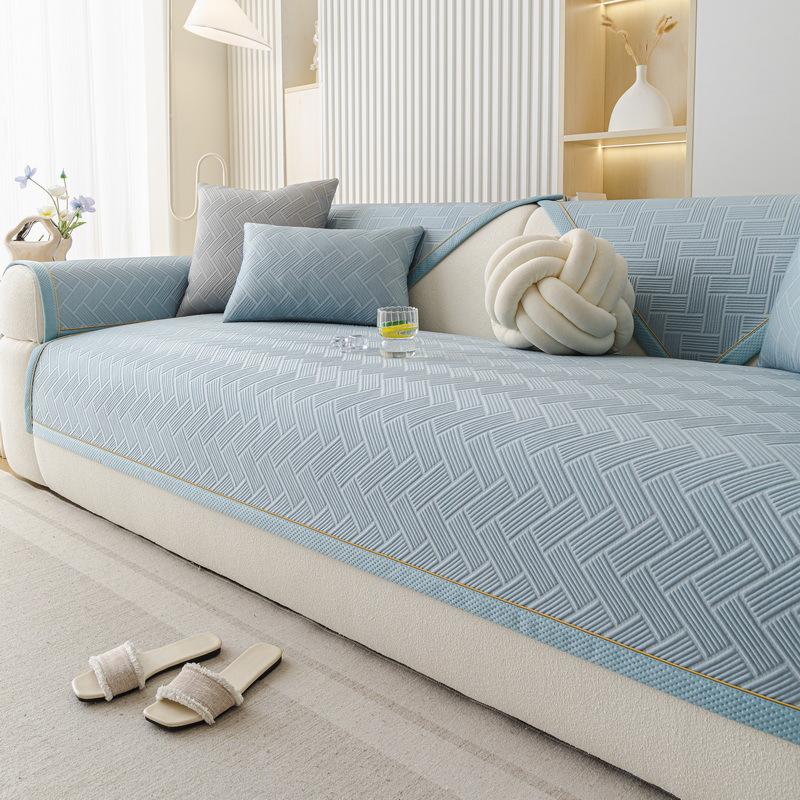 Cool Ice Silk Special-Shaped Sofa Cushion  New Fixed Non-Slip Summer Mat Seat Cushion Irregular Sofa Cover
