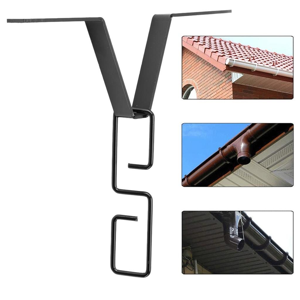 Rain Chain Gutter Clip V Hook Adapter, Premium Iron, Installation Easy,   Fit,  , Water Diverter Accessories