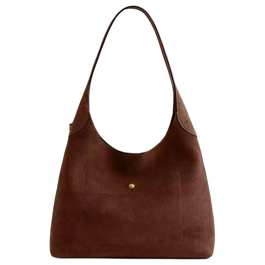 Coach Brooklyn 34 Gold Letter Embossed Leather Shoulder Bag Medium Women Shoulder Bag Warm-Brown CCU01-B4WBR