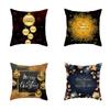1pc Black Golden Christmas Cushion Cover Washable Durable Cover 2026 New for Home Ornament Xmas New Year Christmas Decoration