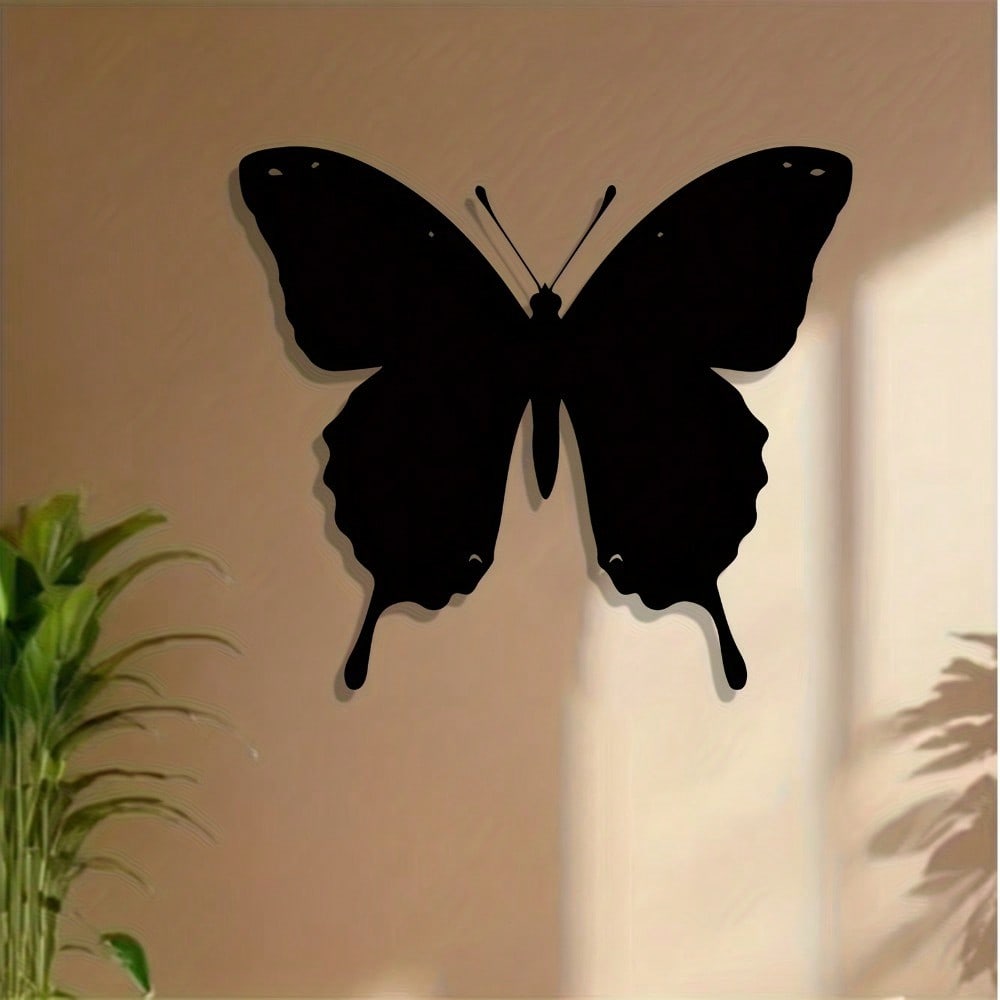Modern Elegant Butterfly Metal Wall Art, Rust-Resistant Iron Sculpture for Home Garden & Holiday Gift