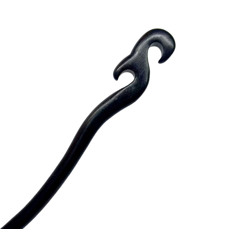 Black Sandalwood Openwork Hairpin – Wooden Chinese-Style Hair Accessory