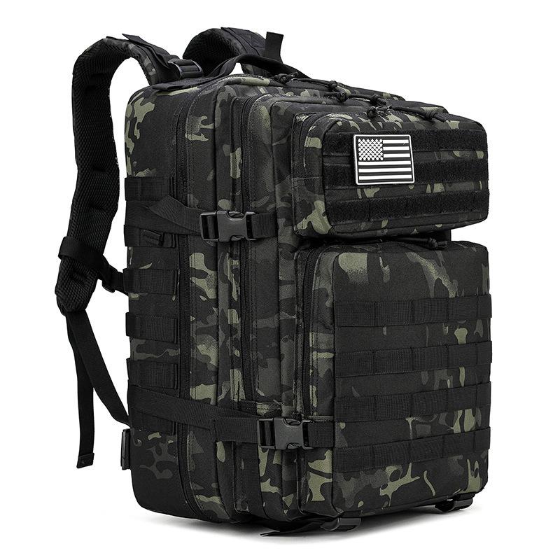 Outdoor 3P Attack Tactical Backpack Multi Functional 45L Large Capacity Camouflage Outdoor Sports Mountaineering Shoulder Backpack for Both Sides